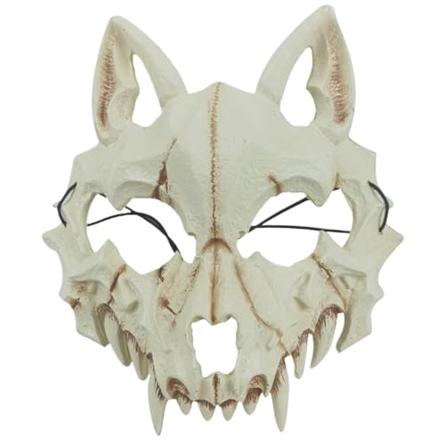 Grtheenumb Wolf Maske, Wolfsschädelmaske 3D PU Foam Softes Realistische Halloween-Halloween-Stil für, Karneval und Kostümpartys Grtheenumb Wolf Maske, Wolfsschädelmaske 3D PU Foam Softes Realistische Halloween-Halloween-Stil für, Karneval und Kostümpartys von Grtheenumb