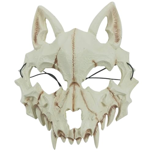 Grtheenumb Wolf Maske, Wolfsschädelmaske 3D PU Foam Softes japanisches Japanische Halloween Scary Adult & Kids Animal Cosplay für Karneval- und Kostümfeiern Grtheenumb Wolf Maske, Wolfsschädelmaske 3D PU Foam Softes japanisches Japanische Halloween Scary Adult & Kids Animal Cosplay für Karneval- und Kostümfeiern von Grtheenumb