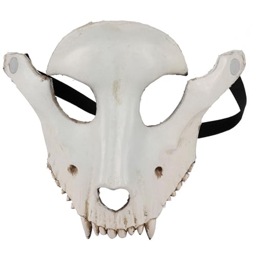 Hirschschädelmaske, 3D PU Halloween Schafsschädelmaske, realistische gruselige Party -Requisiten für Halloween Masquerade Carnival Cosplay, 8.7x7.9in von Grtheenumb