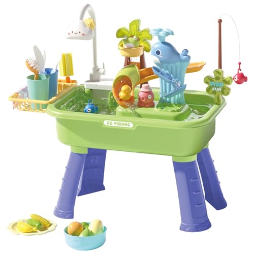Kids Water Tisch Elektrische Spielwaschbecken mit fließendem Wasser und abnehmbarem Tischbein Bildungsspielwaschbecken mit 180 ° rotierender Wasserhahn für Kinder, Park, Kindergarten, Garten, Grün Kids Water Tisch Elektrische Spielwaschbecken mit fließendem Wasser und abnehmbarem Tischbein Bildungsspielwaschbecken mit 180 ° rotierender Wasserhahn für Kinder, Park, Kindergarten, Garten, Grün von Grtheenumb