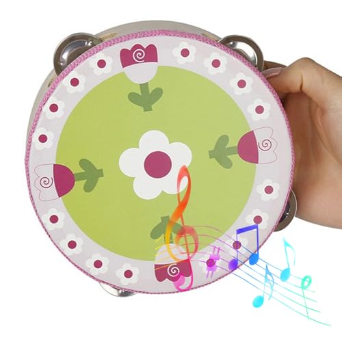 Kinder Tamburin, Tamburin für Kinder, 5, 8 -Zoll -Holzbaby mit Blumenmuster, süße Hand für Party, Spiel, Spiel von Grtheenumb