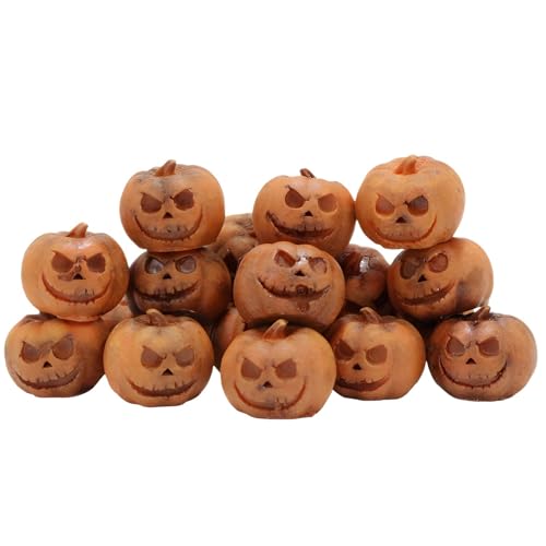 Kürbisse für die Dekoration, Halloween Kürbisse 20pcs Lustiges Geistergesicht zum Dekorieren von Harz Miniatur DIY Mini Halloween Figuren für Home Party Geschenke von Grtheenumb