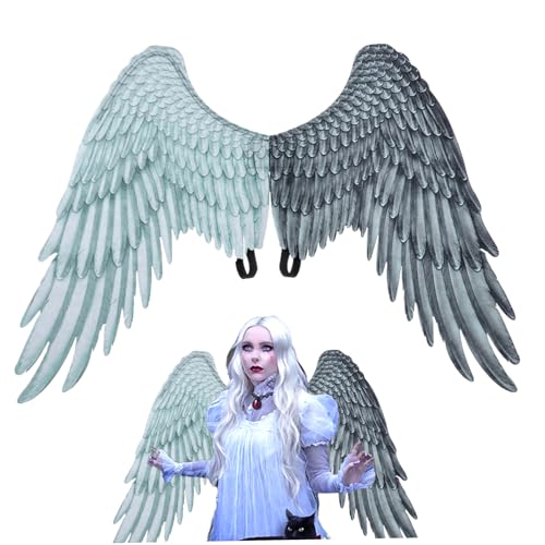 Schwarzer Flügel, Engelsflügel 41 x 29, 5 Zoll Halloween Engel Kostüm Nicht gewebter Stoff Cosplay für Erwachsene mit verstellbaren Gurten für Home Halloween Cosplay Dress Up Carnival Schwarz und Weiß Schwarzer Flügel, Engelsflügel 41 x 29, 5 Zoll Halloween Engel Kostüm Nicht gewebter Stoff Cosplay für Erwachsene mit verstellbaren Gurten für Home Halloween Cosplay Dress Up Carnival Schwarz und Weiß von Grtheenumb