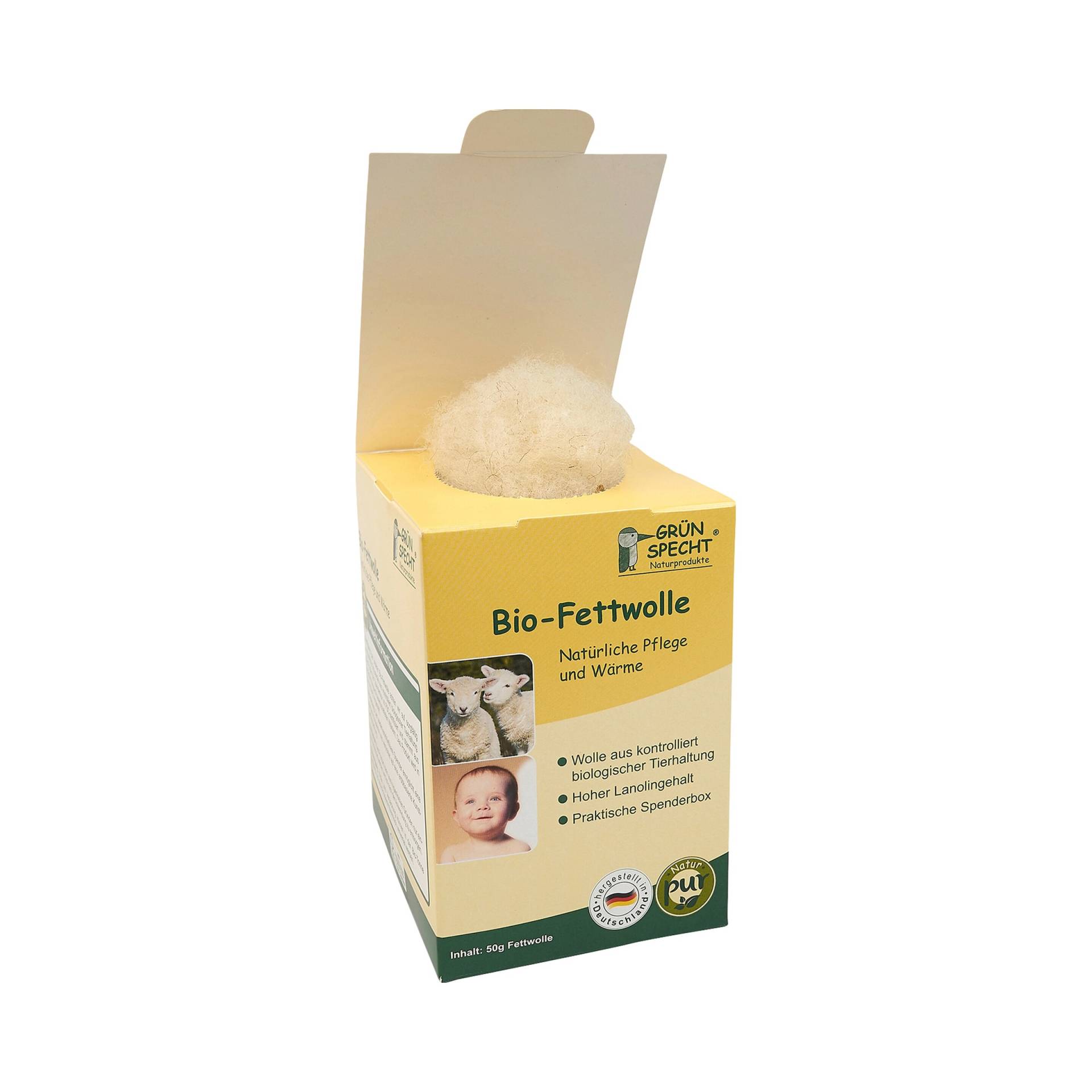 Grünspecht Bio-Fettwolle, 50g von Grünspecht