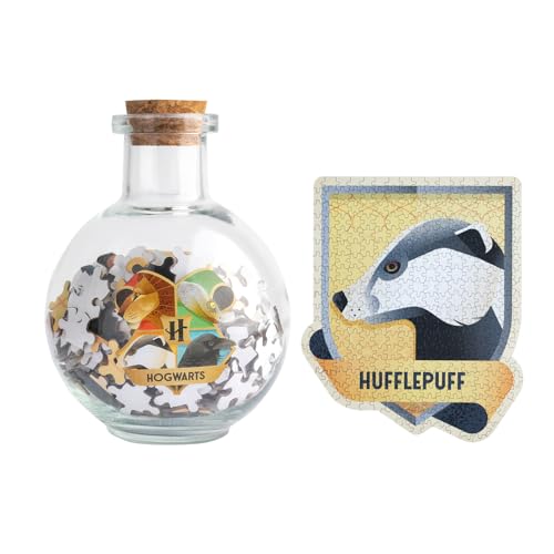 Grupo Erik Harry Potter Puzzle Hufflepuff Hogwarts Haus – Sammler Puzzle 322 Teile in Zaubertrinkflasche - Offizieller Harry Potter Fanartikel Geschenke von Grupo Erik