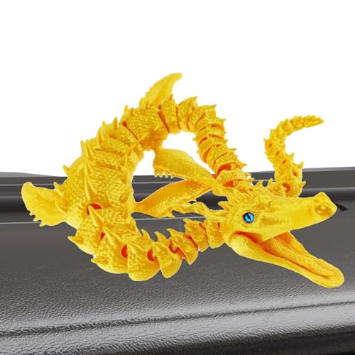 Gruwkue 3D-Druck-Drache, 3D-Drachen-Zappelspielzeug | Interaktives Drachen-Zappelspielzeug,Voll beweglicher Drache, Chefschreibtischspielzeug, Zappeldrache für Kinder und Erwachsene von Gruwkue