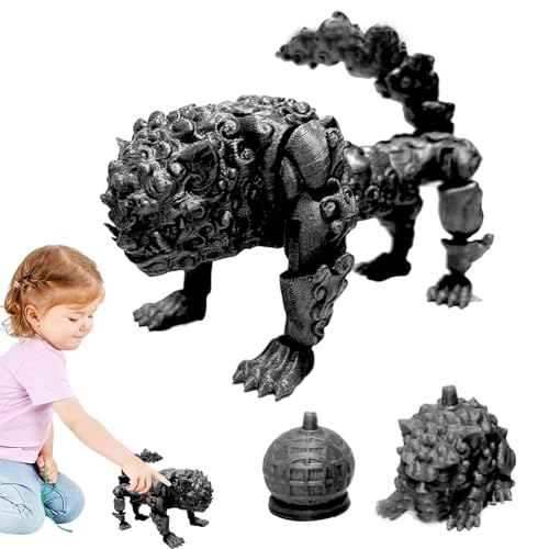 Gruwkue 3D-Gedruckter Löwe,3D-gedrucktes Löwenspielzeug - Realistisches Löwen-Actionfiguren-Spielzeug - Home Decor Ornament für Kinder-Erwachsene-Kollektion, Schreibtischspielzeug für Focus von Gruwkue
