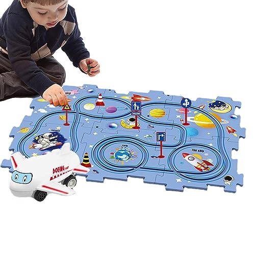 Gruwkue Eisenbahnwaggon-Puzzle - Langlebiges und lustiges Schienenspielzeug für Eisenbahnwaggons,Lernspielzeug für Kinder Jungen und Mädchen ab 3 Jahren, Eisenbahnschienen-Set, Spielsets von Gruwkue