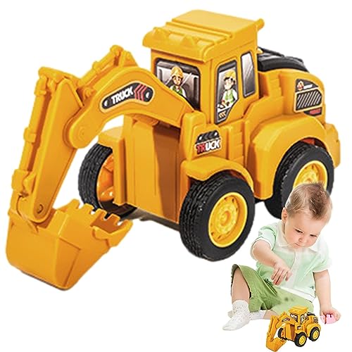 Gruwkue Kleines LKW-Autospielzeug, Roller-Bulldozer-Fahrzeuge, Bulldozer-Bagger-Spielzeug, BAU-Power-Hauller-Bagger-Geschenk für Kleinkinder, Mädchen, Kinder von Gruwkue