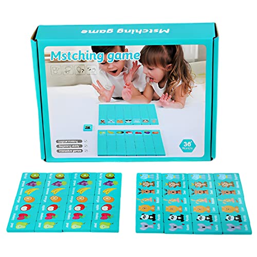 Gruwkue Memory-Matching-Spiel, Holz-Tier-Matching-Karten Für Kleinkinder, Memory-Karten Für Vorschulkinder Im Alter Von 4, 5 Und 6 Jahren von Gruwkue