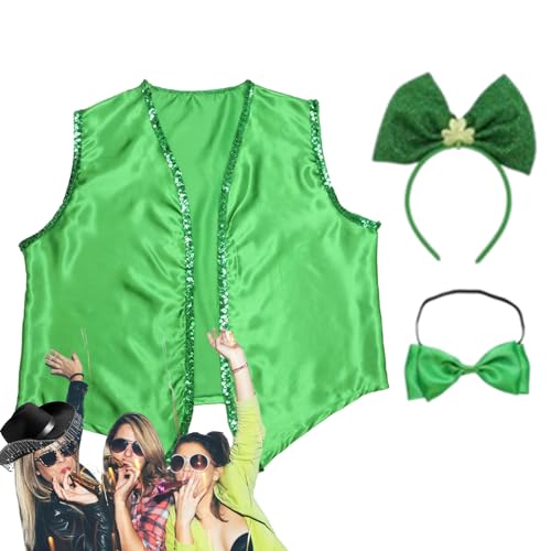 Gruwkue St. Patrick's Day-Party-Outfits, St. Patricks Day-Kostümset - St.Patrick's Day Parade Kostümset | Feiertagskostüme, Party-Outfits für Damen und Herren, perfekt für Dekorationen und von Gruwkue