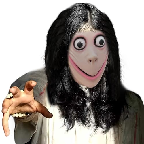 Grymthvz MOMO Schreckliche und geheimnisvolle Teufelsmaske, geeignet für Halloween-Party, seltsame Rollenspiele, Kostümdekoration, Requisiten von Grymthvz