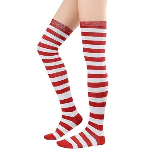 Kniestrümpfe mit Streifen, Rot-Weiß, Damen Gestreifte Overknees Strümpfe Ringelstrümpfe Karneval Fasching Jahre,dehnbar, Clown, freches Mädchen, Karneval, Mottoparty Kniestrümpfe mit Streifen, Rot-Weiß, Damen Gestreifte Overknees Strümpfe Ringelstrümpfe Karneval Fasching Jahre,dehnbar, Clown, freches Mädchen, Karneval, Mottoparty von Gsedaox