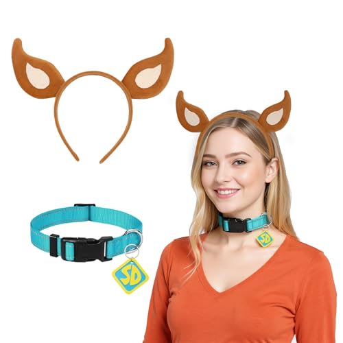 Gsofly Halloween-Kostüme für Damen und Herren 2025, Hundeohren-Stirnband & SD-Tags mit verstellbarem Nylon-Halsband, Cosplay-Party, Halloween-Kostüm-Accessoires für Männer und Frauen von Gsofly