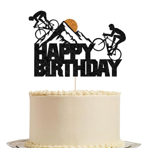 Fahrrad Happy Birthday Cake Topper Happy Birthday Kuchen Wimpelkette Dekor Sport Motto Party Jubiläum Party Dekoration Supplies (Fahrrad 1) von Gtseryeio