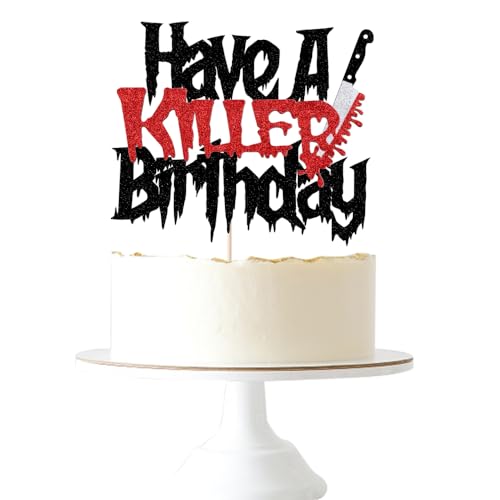 Halloween-Kuchenaufsatz mit schwarzen Fledermäusen, 1. Geburtstag, gruselige Dekoration für Halloween, Baby, erster Geburtstag, Partyzubehör (Killer) von Gtseryeio