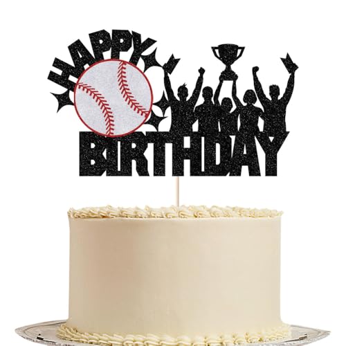 Kuchendekoration "Happy Birthday" mit Fahrrad-Motiv, Happy Birthday-Kuchen-Wimpelkette, Sport-Motto-Party, Jahrestag, Party-Dekoration (Baseball 2) von Gtseryeio