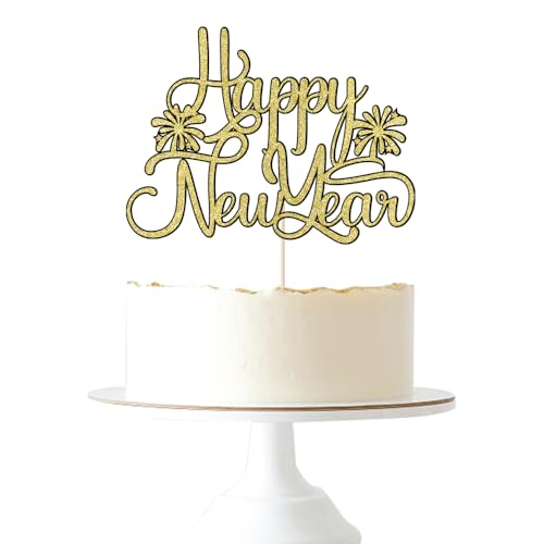 Tortenaufsatz "Happy New Year" 2026, Neujahrsparty-Dekoration, Hello 2026 Party-Thema, Willkommen 2026, Silvester-Partyzubehör, Dekoration (Silvester 2) von Gtseryeio