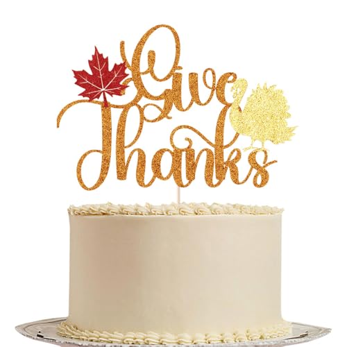 Tortenaufsatz "Happy Thanksgiving Day", Kürbis-Babyparty/Herbsternte/Ahorn/Thanksgiving-Themenparty-Dekorationen (Danke-2) von Gtseryeio