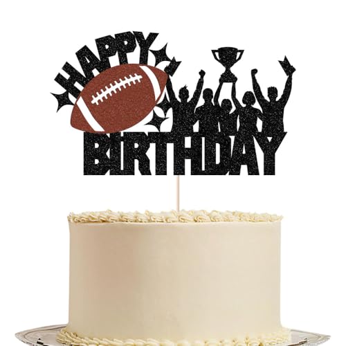 Tortenaufsatz mit Fahrrad-Motiv, Happy Birthday-Kuchen-Wimpelkette, Dekoration, Sport-Motto-Party, Jahrestag, Party-Dekoration (Rugby-3) von Gtseryeio