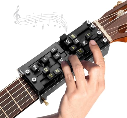 Gitarren-Akkordpresse für Anfänger, Akkordtrainer-Werkzeuge, tragbares Lernen für Gitarrenstarter, verbessert das Muskelgedächtnis und Akkordübergänge, schwarz, für Anfänger, Freunde, Geschenke Gitarren-Akkordpresse für Anfänger, Akkordtrainer-Werkzeuge, tragbares Lernen für Gitarrenstarter, verbessert das Muskelgedächtnis und Akkordübergänge, schwarz, für Anfänger, Freunde, Geschenke von GuHuize