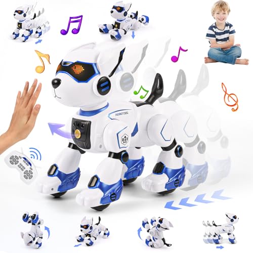 GuKKK Roboter Hund Kinder Ferngesteuerter Spielzeug, Fernsteuerung Haustier Roboterhund, Programmierbarer Roboterhund Spielzeug, Gestensteuerung Interaktive Berührung Tanzmusik Nachahmung RC (Blau 2) GuKKK Roboter Hund Kinder Ferngesteuerter Spielzeug, Fernsteuerung Haustier Roboterhund, Programmierbarer Roboterhund Spielzeug, Gestensteuerung Interaktive Berührung Tanzmusik Nachahmung RC (Blau 2) von GuKKK