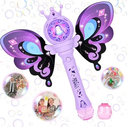 Bubble Machine, GuKKK Schmetterling Seifenblasenstab, Elektronische Seifenblasenmaschine Kinder mit Seifenblasenlösung, Prinzessin Bubbles Zauberstäbe, Outdoor Bubble Toys für Kinder Geburtstag/Party Bubble Machine, GuKKK Schmetterling Seifenblasenstab, Elektronische Seifenblasenmaschine Kinder mit Seifenblasenlösung, Prinzessin Bubbles Zauberstäbe, Outdoor Bubble Toys für Kinder Geburtstag/Party von GuKKK
