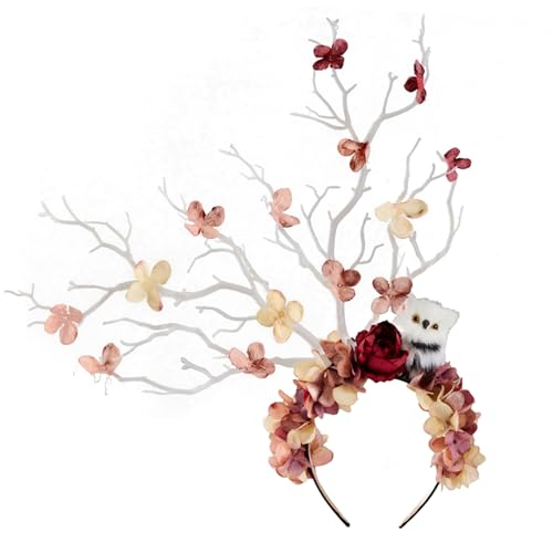 Cooles Ast-Stirnband mit Blume, Cosplay, Party, Kostüm, Halloween, Blume, Rollenspiel, Kostüm, Live-Show, Kopfbedeckung, Gothic-Stirnbänder für Damen von Guaber