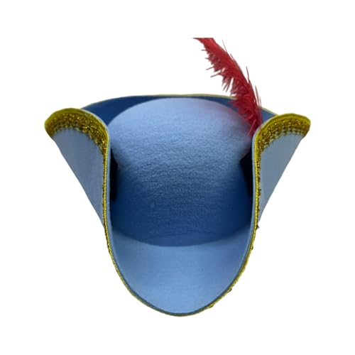 Gefiederte Piratenkappen mit goldener Spitze für Kinder, Halloween-Kostüm, Rollenspiel und Schatzsuche, Abenteuer, Cosplay, Piratenhut, Kostüm von Guaber