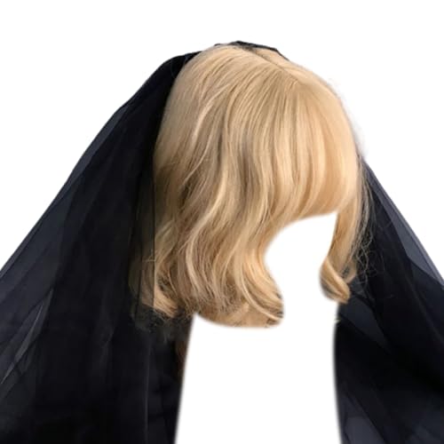 Gothic Rose Haarband mit Schleier für Damen, Cosplay, Party, Kostüm, Tag des Todes, Haarspange, Halloween-Haarschmuck, dunkle Blume, Stirnband, Gothic-Stirnband, Halloween-Kostüm-Zubehör von Guaber