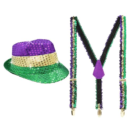 Guaber 1970er Jahre Disco Zubehör Damen Kostüm Set Ball Pailletten Fliege Hut Halskette und anderes Zubehör Halloween Party Supplies für Erwachsene Guaber 1970er Jahre Disco Zubehör Damen Kostüm Set Ball Pailletten Fliege Hut Halskette und anderes Zubehör Halloween Party Supplies für Erwachsene von Guaber