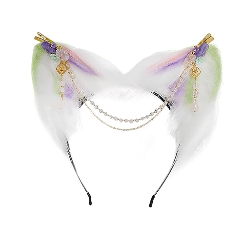 Guaber Cartoon-Stirnband, Fuchs-Ohren-Form, Haarreif, Plüsch, Karneval, Party, Kopfschmuck, Cosplay, Party, Kostüm, Requisiten, Unisex, Halloween, Stirnbänder für Frauen für Erwachsene von Guaber