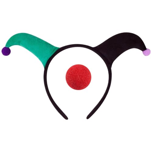 Guaber Clown Stirnband und Nase Set Lustiges Kostüm Zubehör Aufführungen Cosplay Kopfbedeckung für Halloween und Party von Guaber