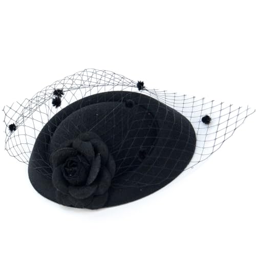Guaber Einzigartiger Fascinator aus Tüll, leichter Kopfschmuck, bequemer Zylinder für Mode-Enthusiasten und Retro-Liebhaber, elegantes Haar-Accessoire von Guaber