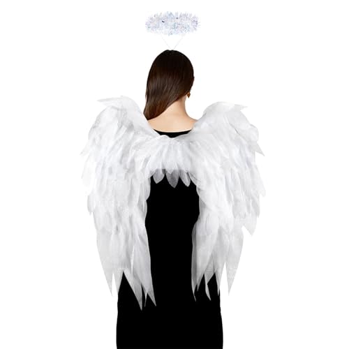 Guaber Engel Kostüm Flügel Und Halos Stirnband Fairys Angell Flügel Halloween Cosplay Party Kostüme Für Frauen Mädchen Geschenke Kostümzubehör Accessoires Guaber Engel Kostüm Flügel Und Halos Stirnband Fairys Angell Flügel Halloween Cosplay Party Kostüme Für Frauen Mädchen Geschenke Kostümzubehör Accessoires von Guaber