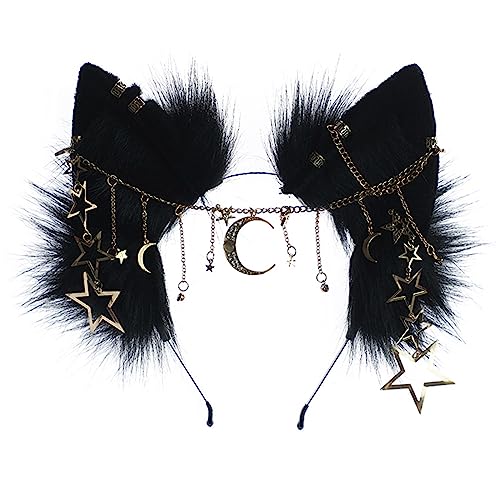 Guaber Ethnische Ohren-Form, Stirnband mit Stirnkette, Dekor, Haarreifen für Erwachsene, Live-Übertragung, Ostern, Party, Kopfschmuck, Ohr, Erwachsenengröße, Make-up zum Waschen des Gesichts von Guaber