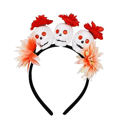 Guaber Feen-Blumen-Haarreif, Kostüm, Cosplay, Zubehör, Totenkopfschmuck mit Rose, Partykleidung, Jungen, Mädchen, Halloween, Stirnbänder für Kinder von Guaber