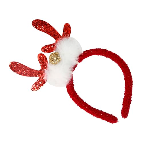 Guaber Festliche Rentier-Kopfbedeckung mit Ohren Hirsch Haarband für Kinder Weihnachten Party Kopfschmuck Neuheit Dekoration Weihnachten Rentier Geweih Stirnband von Guaber