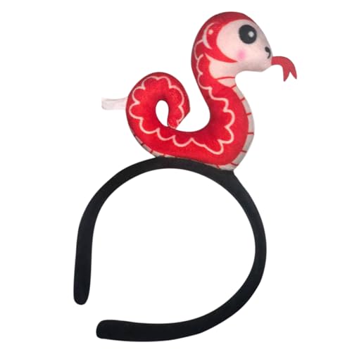 Guaber Festliches grünes Schlangen-Stirnband für Neujahrsfeiern, weicher Stoff, Kopfschmuck, verstellbare Kopfbedeckung für Erwachsene und Kinder, Neuheit Neujahrszubehör von Guaber