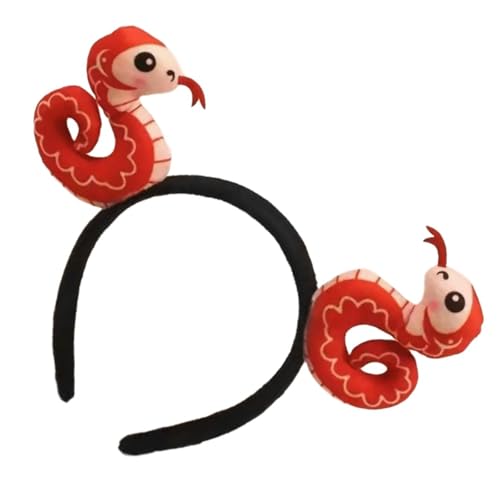 Guaber Festliches grünes Schlangen-Stirnband für Neujahrsfeiern, weicher Stoff, Kopfschmuck, verstellbare Kopfbedeckung für Erwachsene und Kinder, Neuheit Neujahrszubehör von Guaber