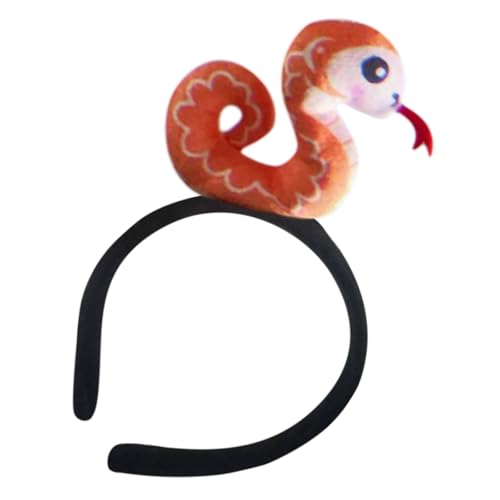 Guaber Festliches grünes Schlangen-Stirnband für Neujahrsfeiern, weicher Stoff, Kopfschmuck, verstellbare Kopfbedeckung für Erwachsene und Kinder, Neuheit Neujahrszubehör von Guaber