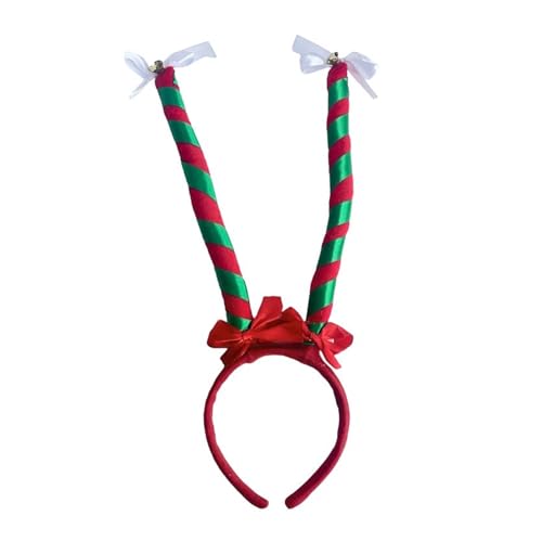 Guaber Gestreiftes Weihnachts-Stirnband, zarte Haardekoration, Kopfbedeckung, Accessoire für Familienfeiern und Partys, festliches Accessoire von Guaber