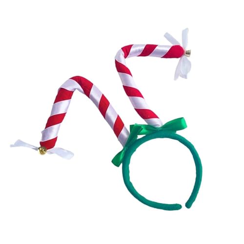 Guaber Gestreiftes Weihnachts-Stirnband, zarte Haardekoration, Kopfbedeckung, Accessoire für Familienfeiern und Partys, festliches Accessoire von Guaber