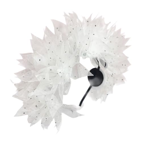 Guaber Glitzerndes Tüll-Stirnband für Tanz, Bühne, Spiel, Blumen-Outfit, Kostüm, Karneval, auffälliges Blumenkostüm, Freizeitkleidung, Stirnband von Guaber