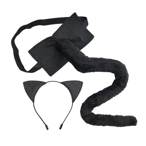 Guaber Haarreif, Fliege, Rock und Schwanz, Halloween-Kostüm, Zubehör-Set, Größe für Kinder und Erwachsene, Kostüme, Halloween-Kostüm von Guaber