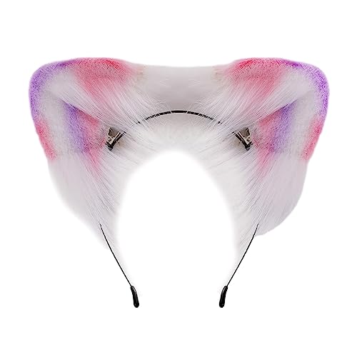 Guaber Haarreif für Erwachsene, Teenager, niedlich, Halloween-Ohren, Plüsch-Haarreifen, Make-up, Live-Übertragung, Cosplay, Party, Kopfschmuck für Damen, zum Waschen des Gesichts, Stirnbänder für Spa von Guaber