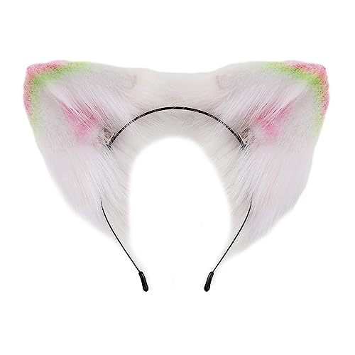Guaber Haarreif für Erwachsene, Teenager, niedlich, Halloween-Ohren, Plüsch-Haarreifen, Make-up, Live-Übertragung, Cosplay, Party, Kopfschmuck für Damen, zum Waschen des Gesichts, Stirnbänder für Spa von Guaber
