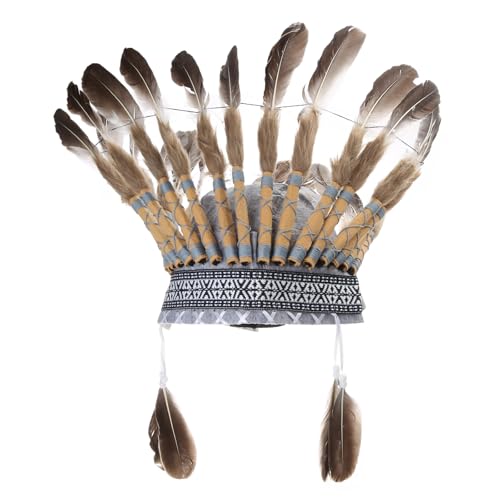 Guaber Kopfschmuck, indischer Kopfschmuck, gefiederte Krone, Kopfbedeckung, Indianer-Kostüm, Zubehör für Erwachsene und Kinder, Indianer-Kopfschmuck, Dekor, Kopfschmuck für Herren Guaber Kopfschmuck, indischer Kopfschmuck, gefiederte Krone, Kopfbedeckung, Indianer-Kostüm, Zubehör für Erwachsene und Kinder, Indianer-Kopfschmuck, Dekor, Kopfschmuck für Herren von Guaber