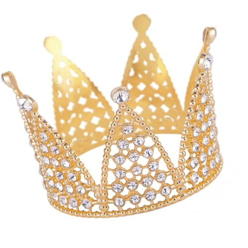 Guaber Kristallbesetzte Prinzessinnen-Party-Krone, bequemer Metall-Kopfschmuck für Mädchen, Geburtstag, Feiern, ab 3 Jahren, schimmernde Kinder-Charakter-Spiel-Tiaras von Guaber