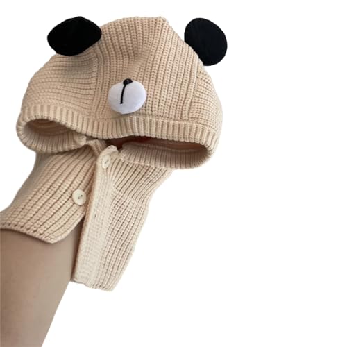 Guaber Niedliche Mütze für Kinder, gestrickt mit Bärenohren für Halloween, Weihnachten, Welpen, Bärenohren für Winter, Baby, warm von Guaber